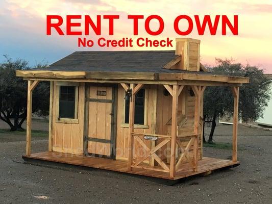 We build more than just boring sheds. We can add character to your home or business. 8x12 Custom Cabin with wraparound porch.