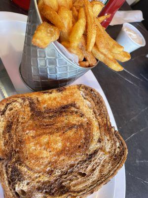 Patty melt.  Fries.