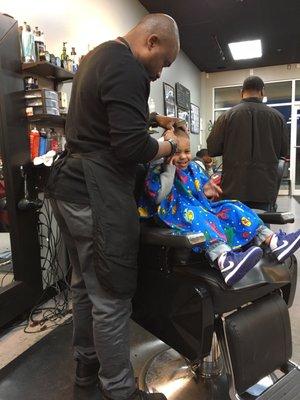 Xavier and Gary the barber