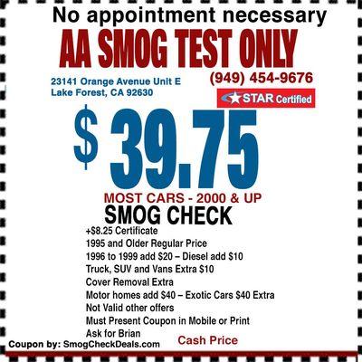 Smog Check Low Price