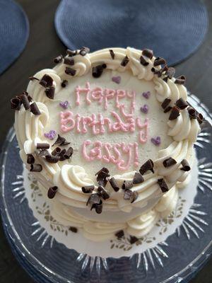 Chocolate cake with vanilla icing