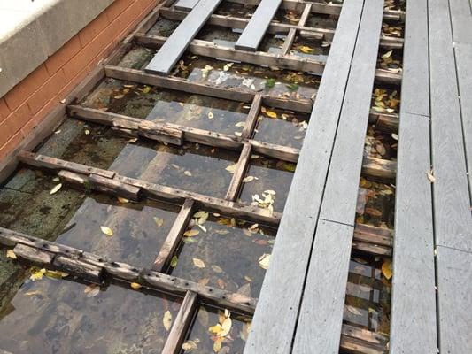 Rooftop deck left open since September; it's now Thanksgiving. Water leaking through tenant roofs.