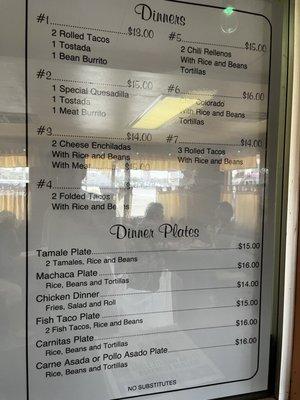 menu