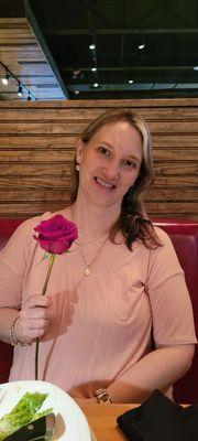 Wife with her single rose