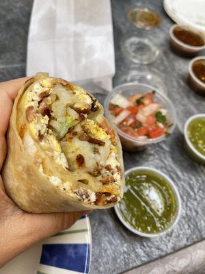 Actual photo of the best breakfast burrito I ever had in my whole life