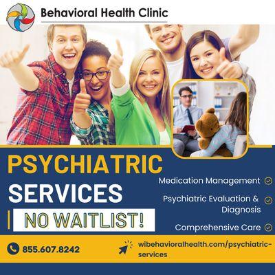 We provide personalized psychiatric services for children (ages 7+) and adults.