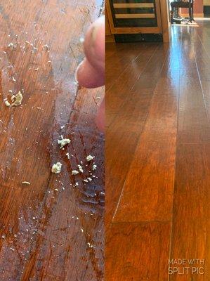 We clean hardwood and can remove over the counter polishes