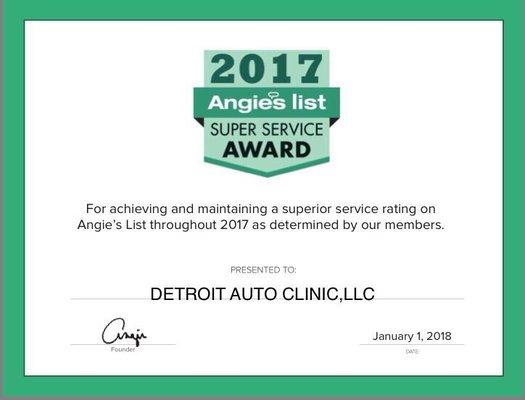 We are so proud to announce that we've won the 2017th Angie's List super service Award. Thank you and we really appreciate your Support !!