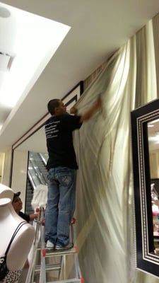 Drapery and Fabric Walls cleaning at the Victoria Secrets Store on 722 Lexington Avenue, NY NY