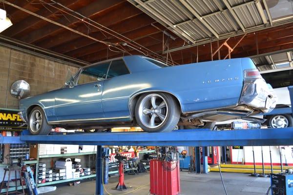 1956 Pontiac LeMans. Welded in new exhaust pipes and tips.