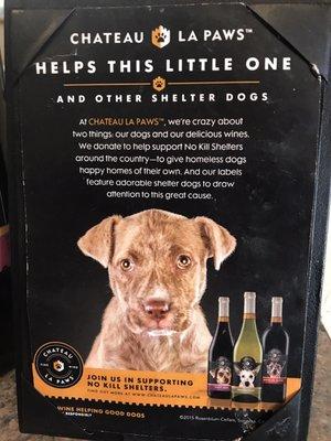 A good wine that helps shelter pets? We will take a bottle or two!