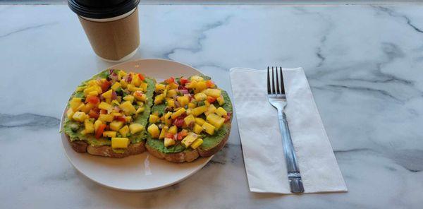 Mango salsa Avocado toast, tasty!