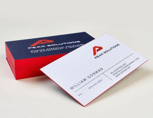 Edge-painted business cards