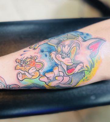 Tom and Jerry color tattoo