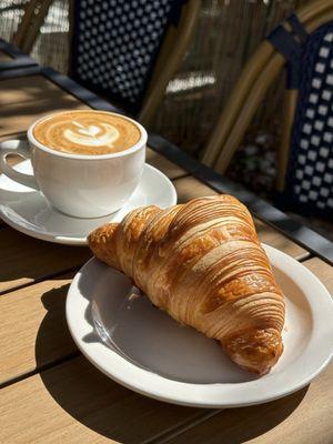 Butter croissant and latte