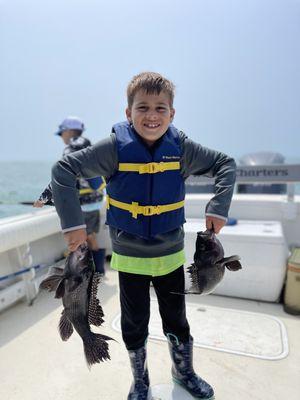 Double header keeper Black Sea bass