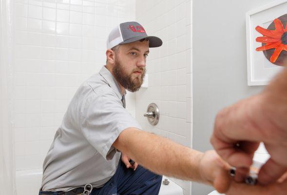 We plumb bathroom fixtures