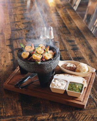 Grilled Cilantro Shrimp Fajita Molcajete