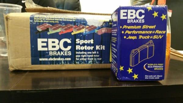 HIGH PERFORMANCE BRAKE SYSTEMS AVAILABLE HERE.
EBU YELLOW BRAKE PADS AND DRILLED & SLOTTED ROTOR