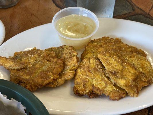 Tostones - tasty with garlic sauce