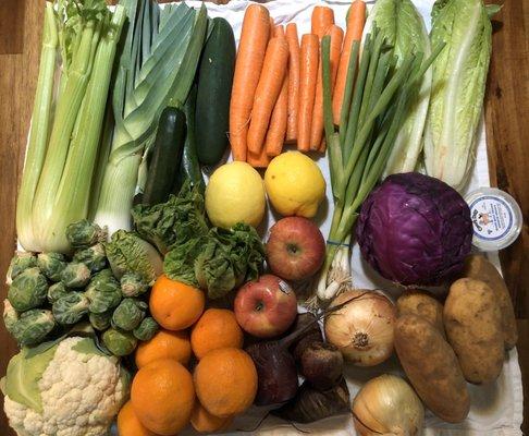 Grab and Go Box A, drive thru at Old Town Scottsdale Farmers Market - a loaf of Noble bread is not in the picture