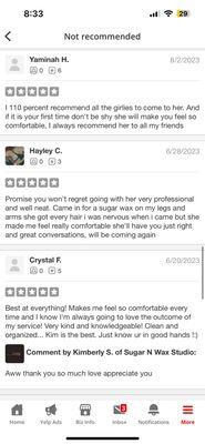 Flagged reviews by yelp