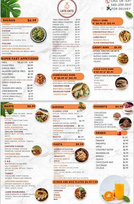 Whole menu