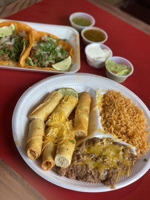 Birria Tacos and Flautas