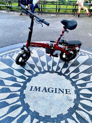 My New Scooter That I Bought At NYC Bike & Scooter Shop, Last Week. At Strawberry Fields, IMAGINE!