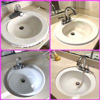 Bathroom sinks recaulking. Call for quotes!