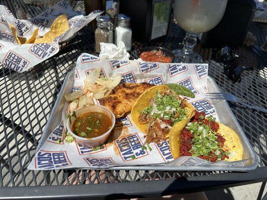 Martin style tacos, birria, carne asada & chorizo.