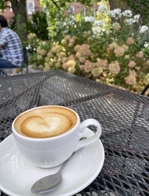 Hot cappuccino with oat milk