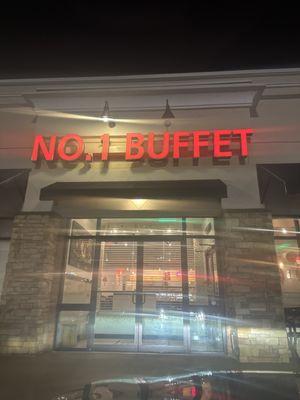 The front entrance of this seemingly decent buffet.