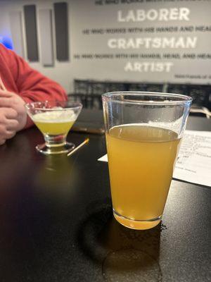 Kosmic Boom (sour) and a Pineapple Martini