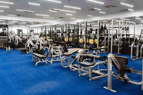 Weight training equipment at Genesis Rock Road