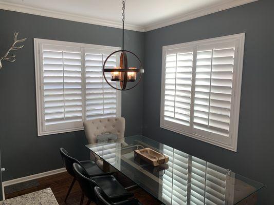 We love our new custom fit plantation shutters.