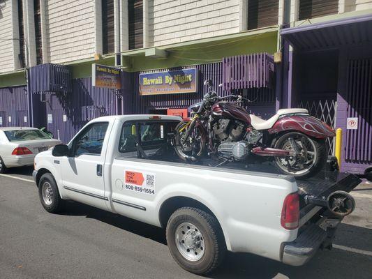 Motorcycle towing in Honolulu Hawaii.