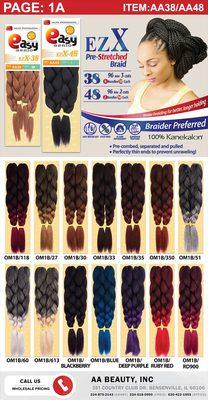 Wholesale Hairs Distributor,
 X-PRESSION , Pre-stretched Hairs.