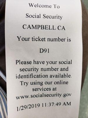 Check in & get a ticket Then sit down & WAIT til they call the number- over an hour wait on a Tuesday