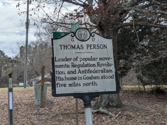 Thomas Person Historical Marker