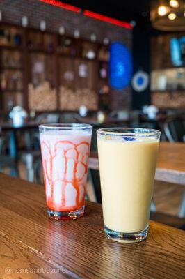 Mango Lassi and Rose Lassi