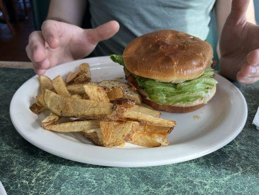 Burger and fries