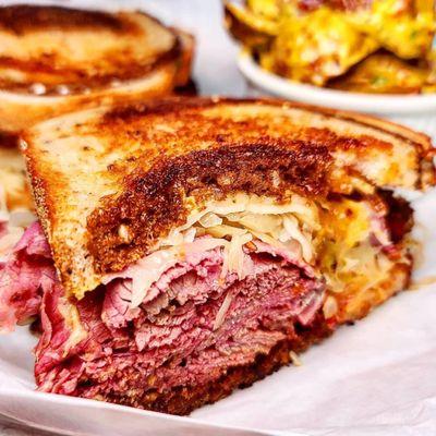 Reuben Sandwich with potato salad