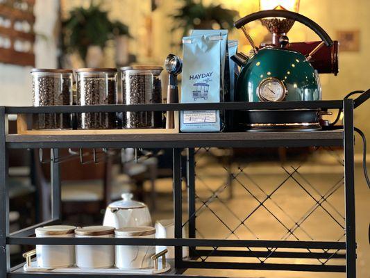 Tableside Coffee Cart featuring Atlantic City's Hayday Coffee