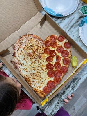 Heart shaped pizza