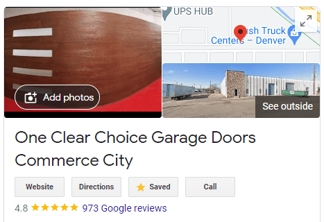 one clear choice garage doors has four showroom locations in the colorado Front Range. Our Denver Location Has 973 Positive Reviews!