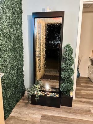 The moment you enter Sarah Elizabeth Skin Care you are greeted with a peaceful water fountain to set the mood!