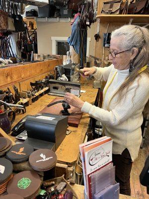 Hand fitting my belt buckle