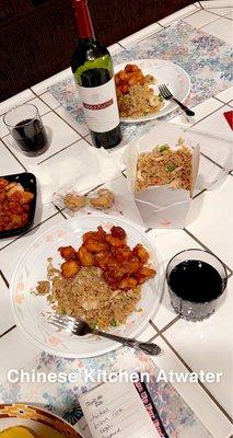 Orange chicken - chicken fried rice