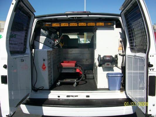 We've used this van to help our customers in a variety of situations. It also has computerized key cutting machines.